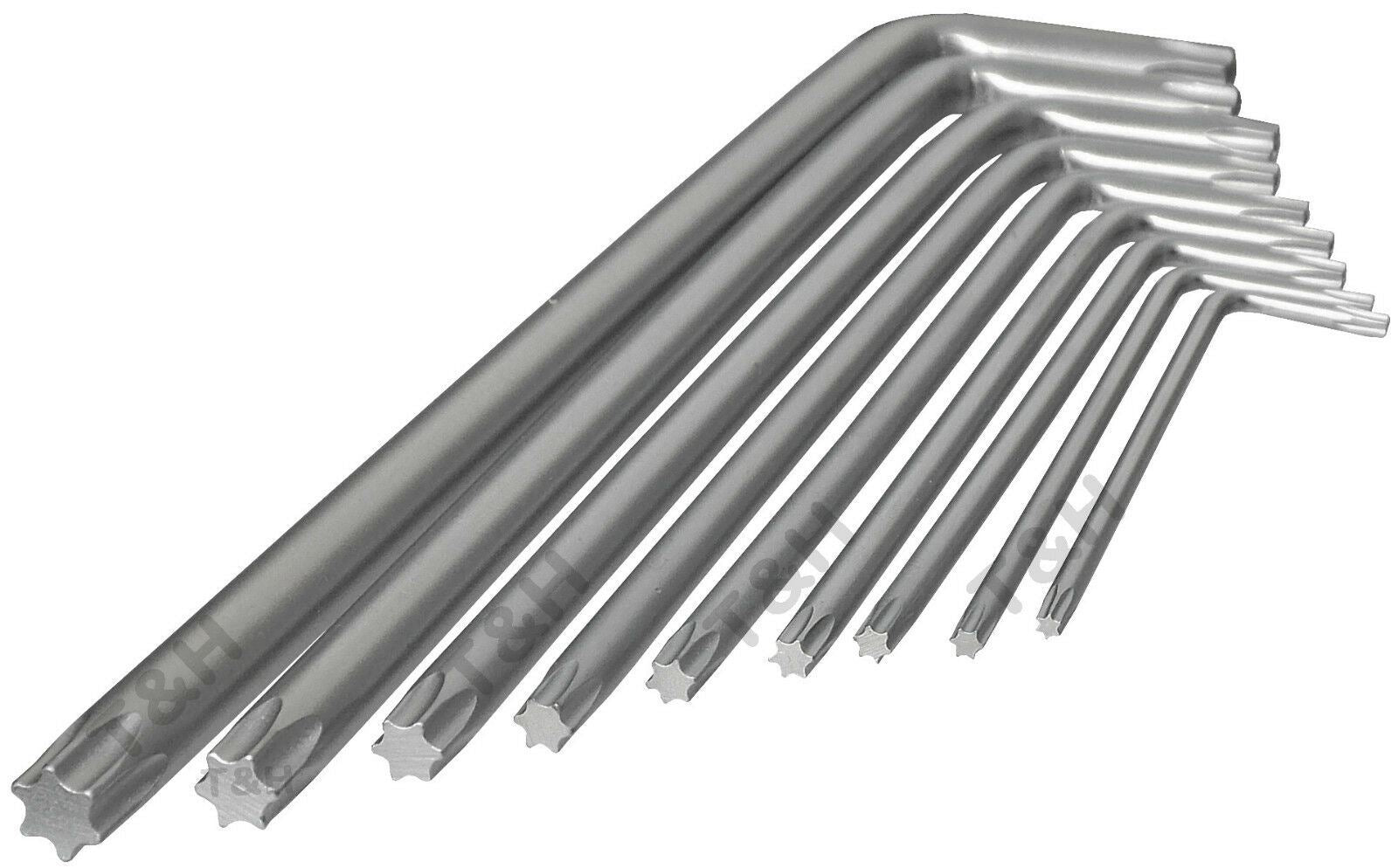 US PRO 9PCS EXTRA LONG TORX KEY SET T10 - T50