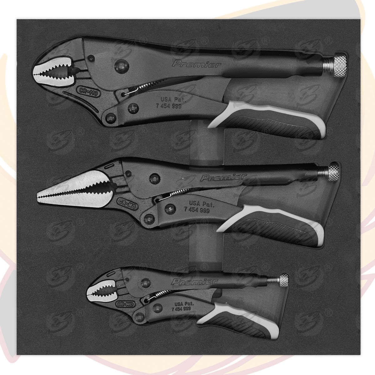 Sealey 3 Piece Locking Plier Set ( Premier Black Series ) ( AK6863B )