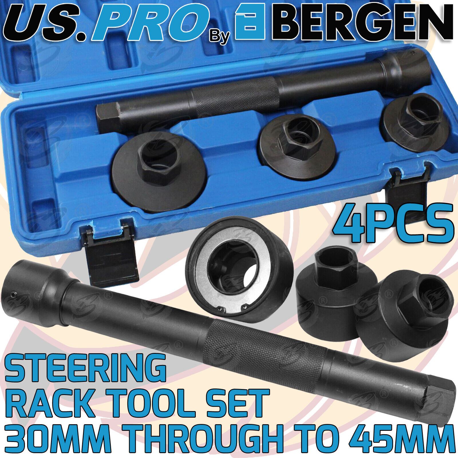 US PRO 4PCS 30MM - 45MM STEERING RACK KNUCKLE TOOL