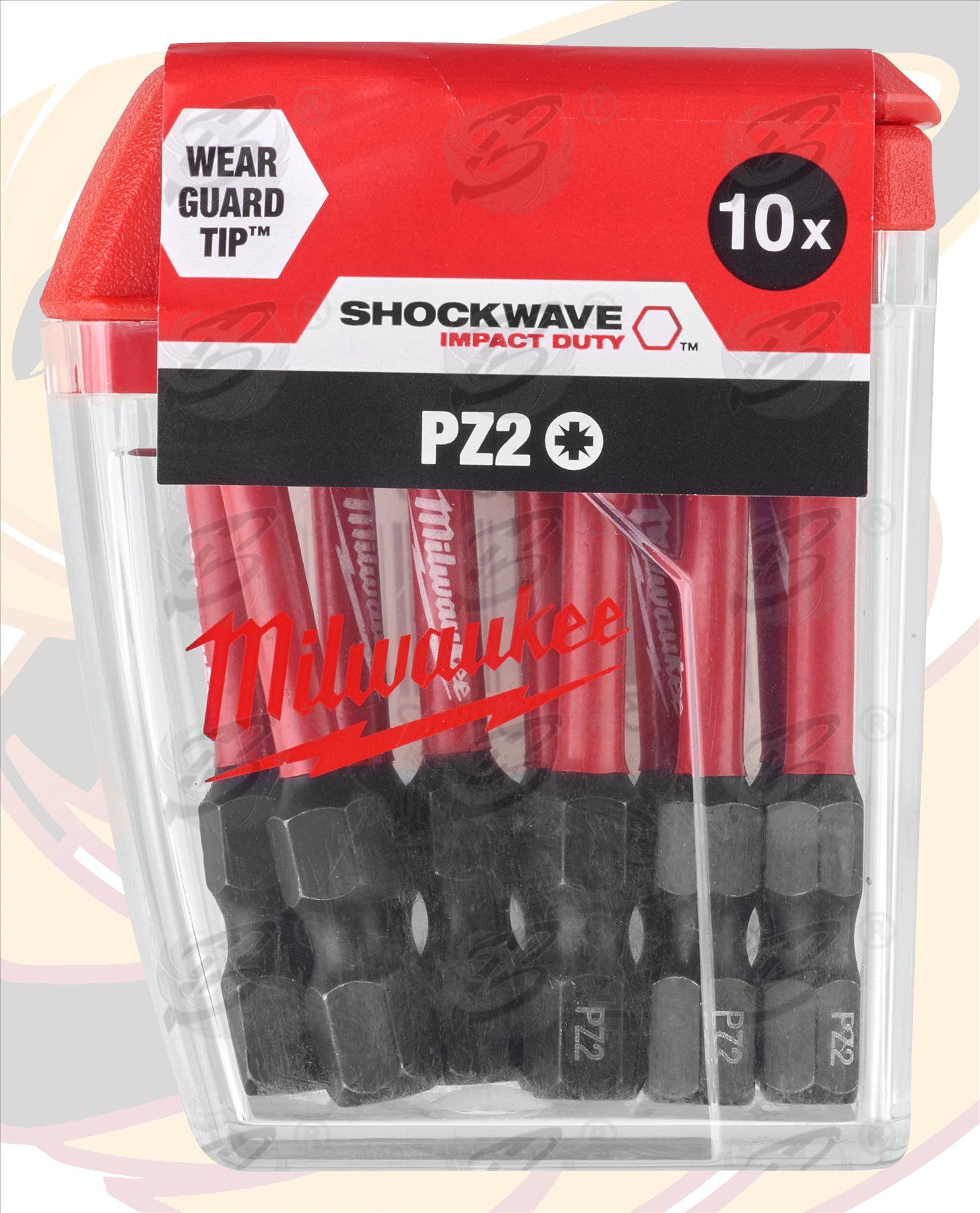 MILWAUKEE 10PCS PZ2 x 50MM PHILLIPS IMPACT DRILL / DRIVER BITS ( SHOCKWAVE IMPACT DUTY )
