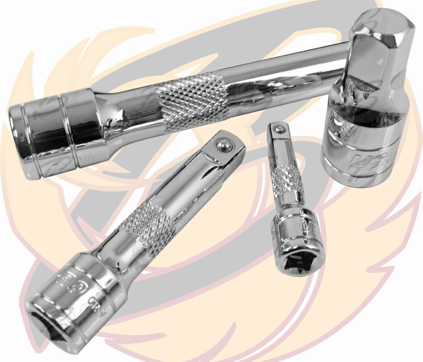 US Pro 9 Piece 1/4" & 3/8" & 1/2" Drive Extension Bars 50mm - 250mm 4190