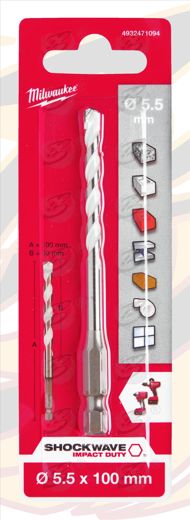 MILWAUKEE 5.5mm x 100mm MULTI MATERIAL DRILL BIT