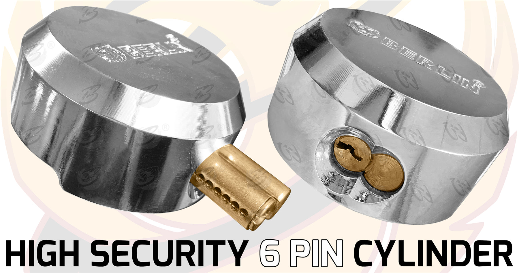 BERLIN 73MM HEAVY DUTY ROUND SHACKLELESS PADLOCK ( x2 )