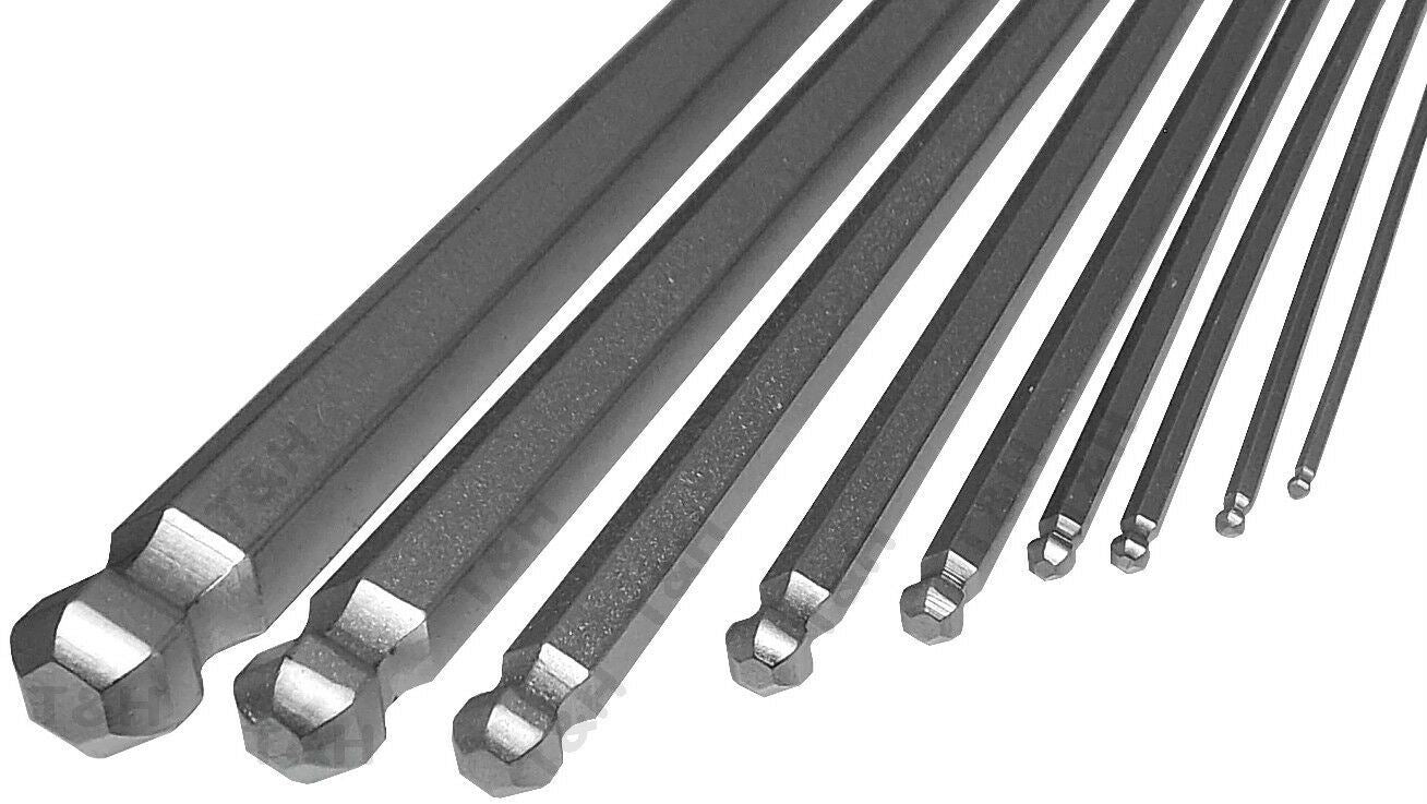 US PRO 9PCS EXTRA LONG BALL END HEX KEY SET H1.5 - H10