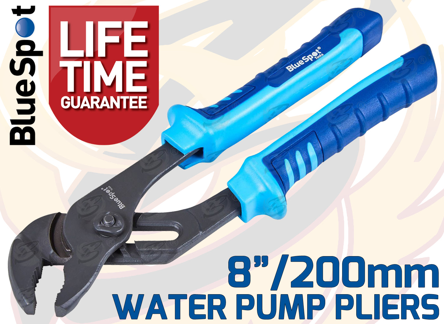 BLUESPOT 200MM (8") HEAVY DUTY GROOVE JOINT WATER PUMP PLIER
