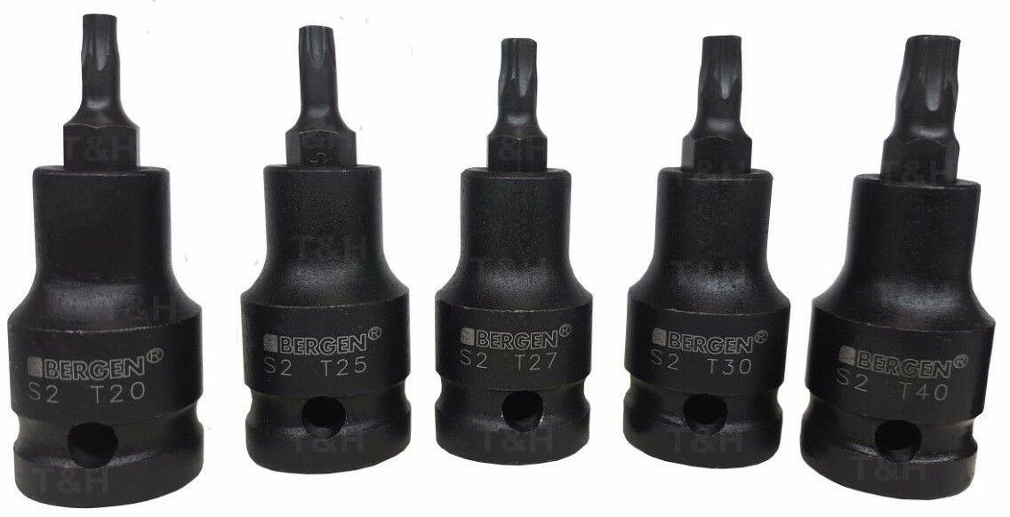 US PRO 10PCS 1/2" DRIVE IMPACT TORX BIT SOCKETS T20 - T70