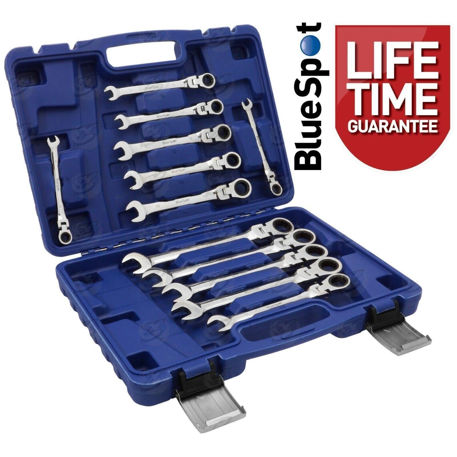 BlueSpot 12 Piece Combination Flexible Ratchet Spanner Set 8mm - 19mm 04309