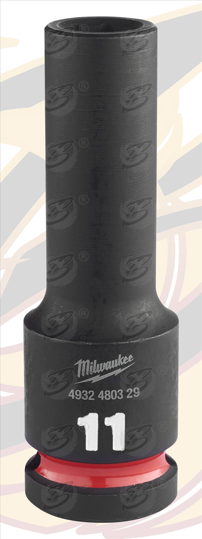 MILWAUKEE 11MM 1/2" DRIVE 6 POINT DEEP IMPACT SOCKET ( SINGLE )