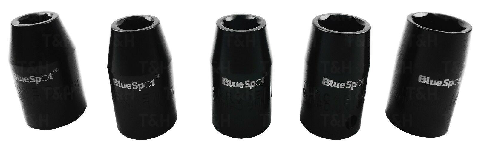 BLUESPOT 10PCS 1/2" DRIVE 6 POINT SHALLOW IMPACT SOCKETS 9MM - 27MM