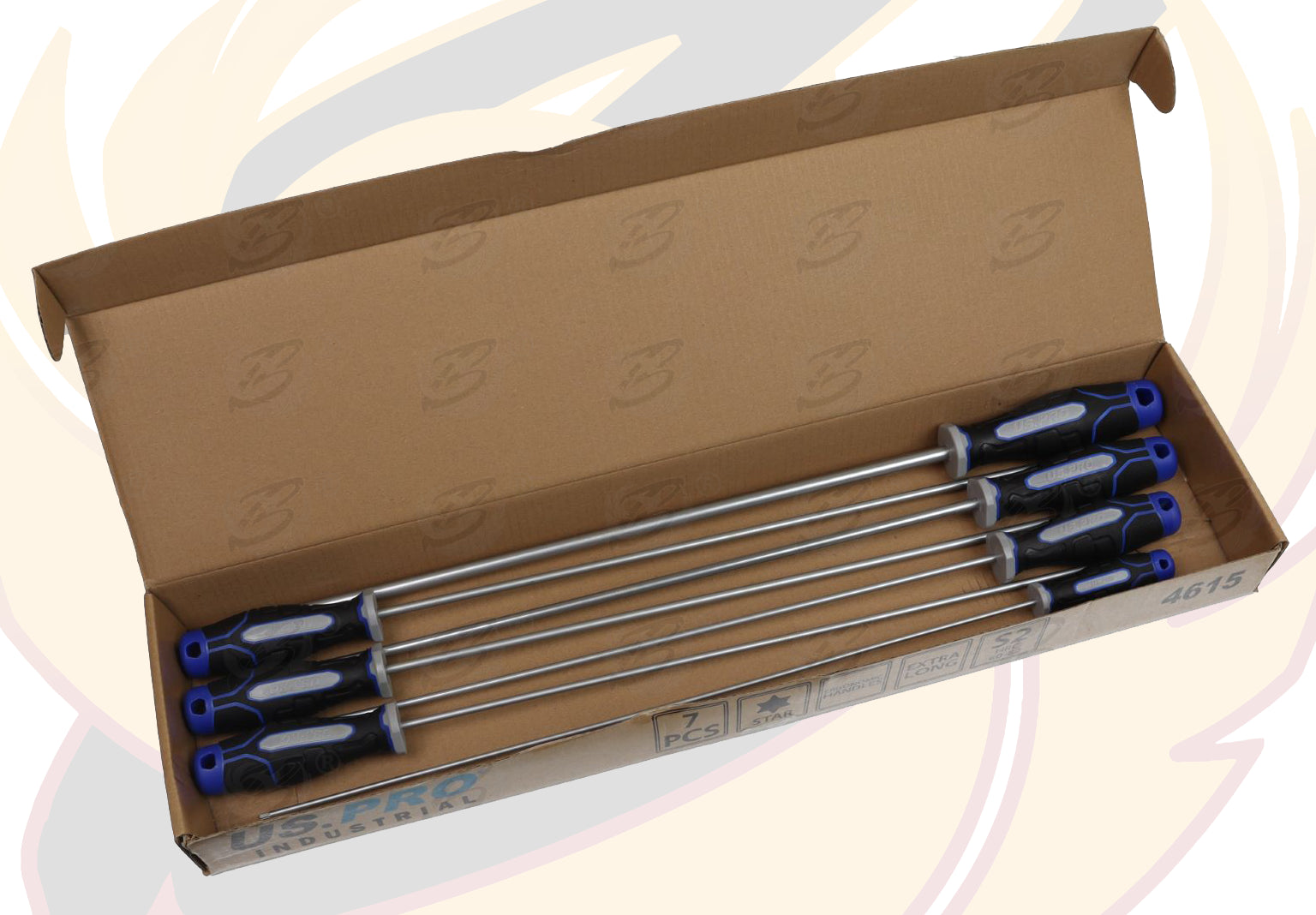 US PRO INDUSTRIAL 7PCS EXTRA LONG MAGNETIC TORX SCREWDRIVERS T10 - T40