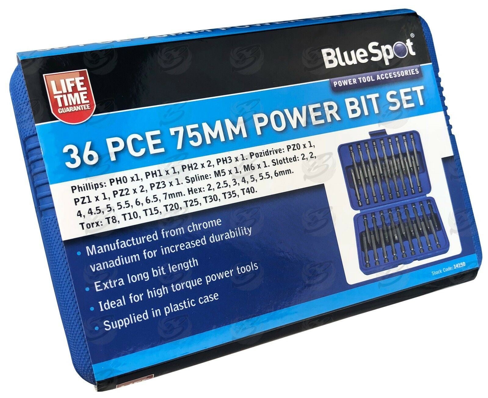 BLUESPOT 36CS 75MM POWER BIT SET