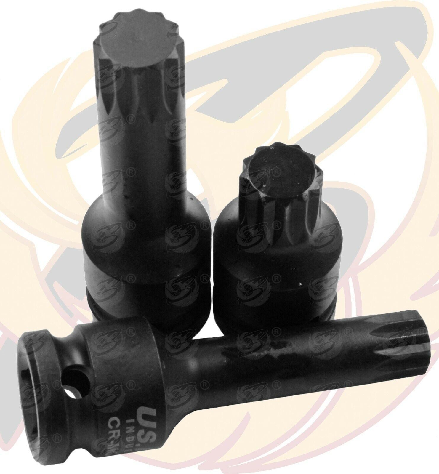 US PRO INDUSTRIAL 6PCS 1/2" DRIVE IMPACT SPLINE BIT SOCKETS M14 - M18