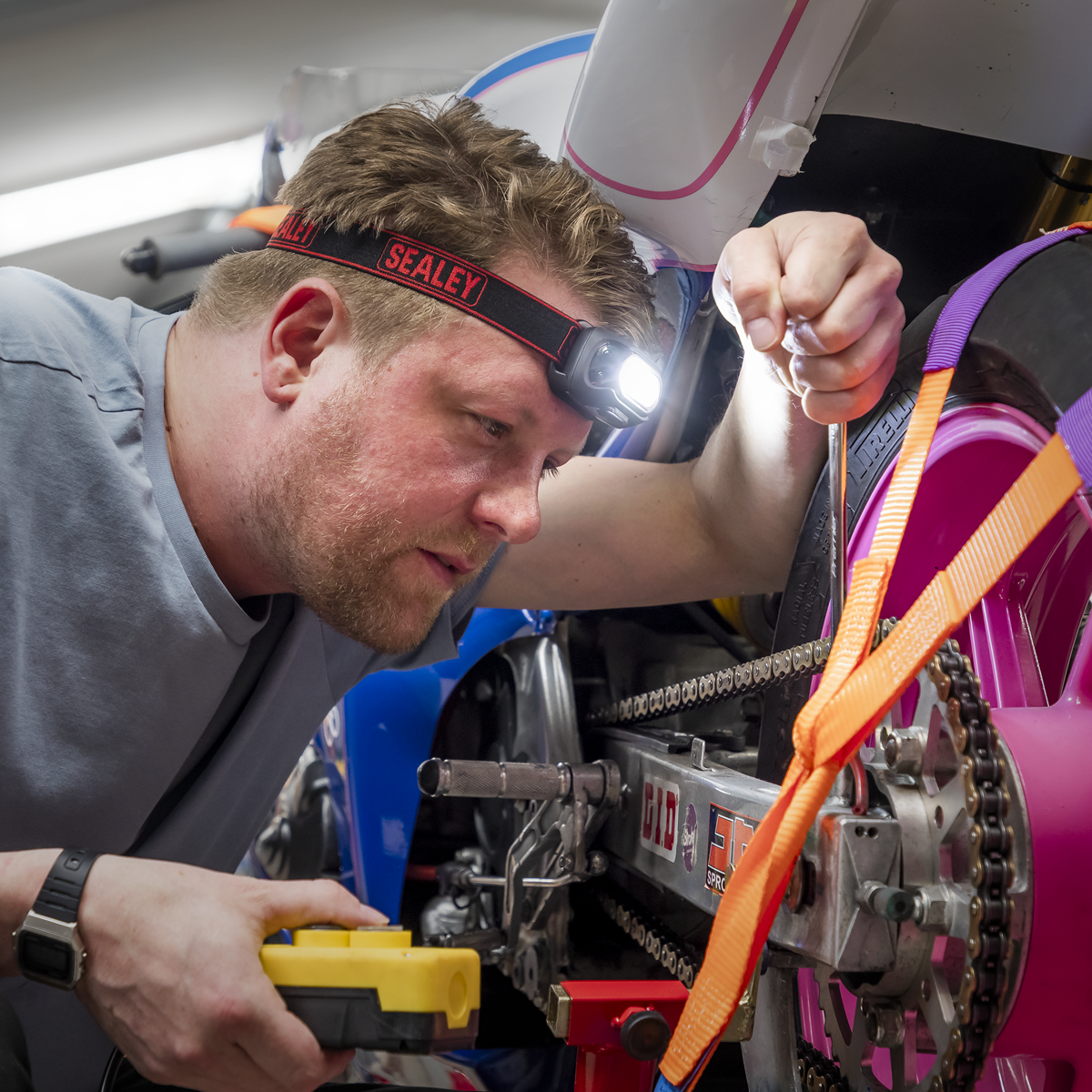 Sealey Rechargeable Head Torch with Auto-Sensor 8W COB LED HT08R