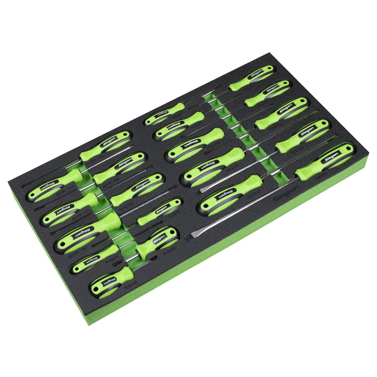 Siegen 20 Piece Magnetic Screwdrivers In EVA Foam Storage Block With A Manufacturers LifeTime Guarantee S01276