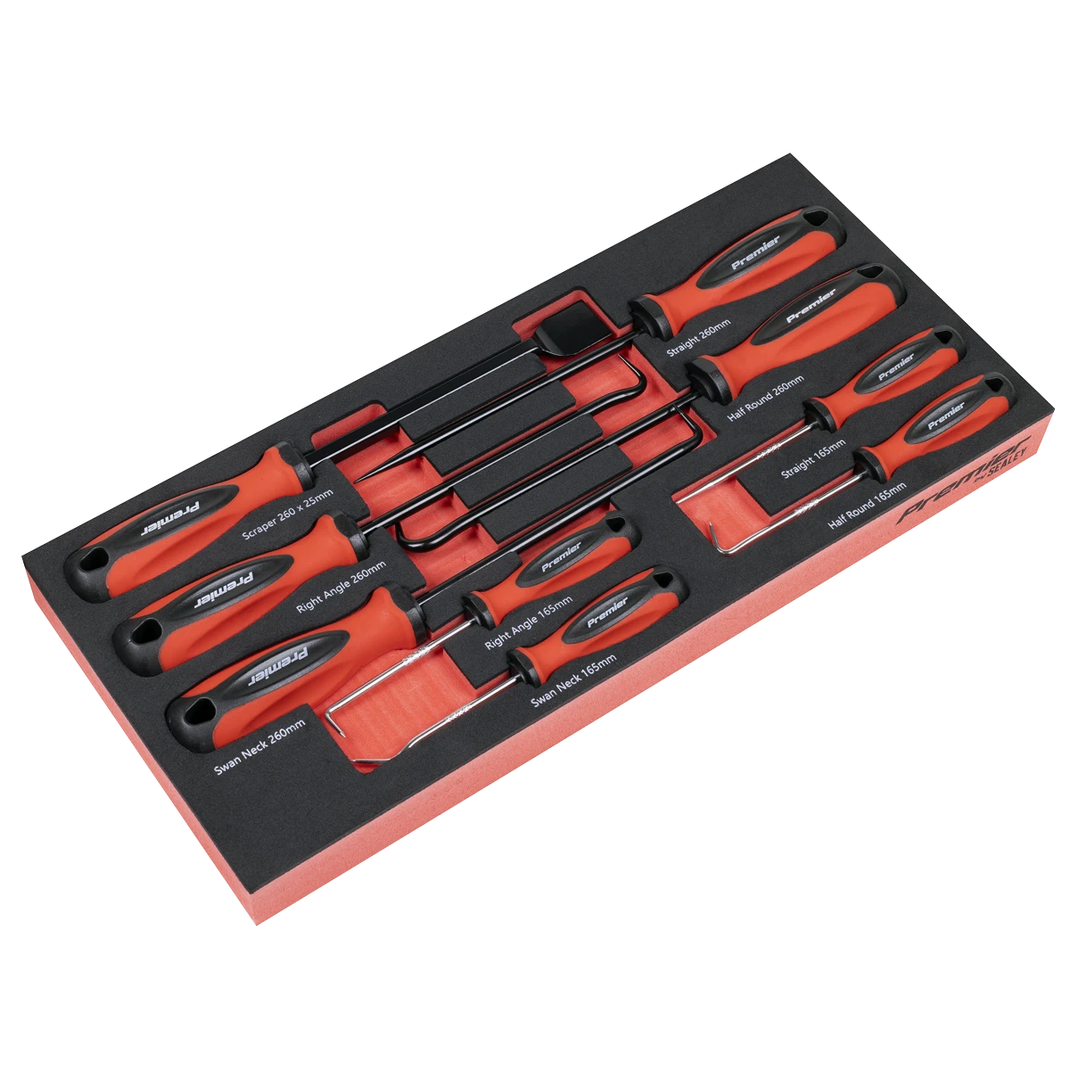 Sealey 9 Piece Hook - Pick & Scraper Set In EVA Foam Storage Block With A Manufacturers LifeTime Guarantee TBT65