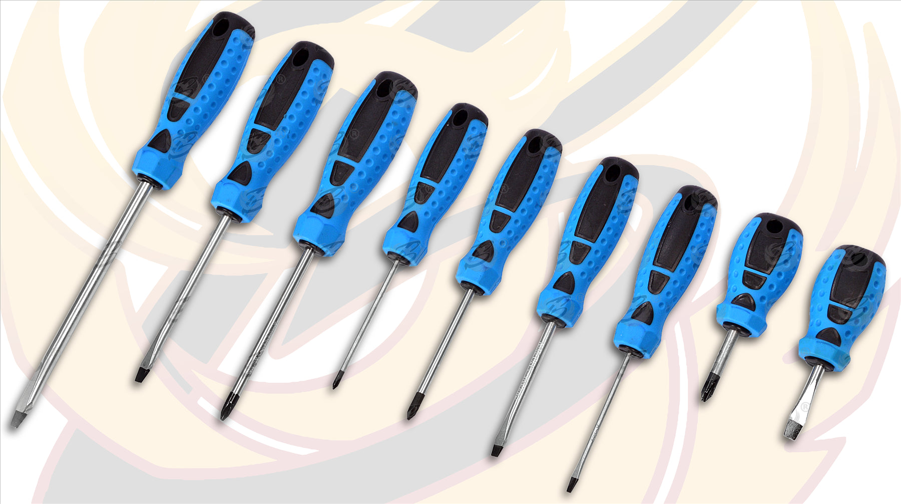 BLUESPOT 9PCS MAGNETIC SCREWDRIVER SET ( SLOTTED - PHILLIPS )