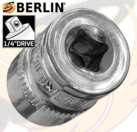 Berlin 13 Piece 1/4" Drive 6 Point Shallow Sockets 4mm - 14mm BER015