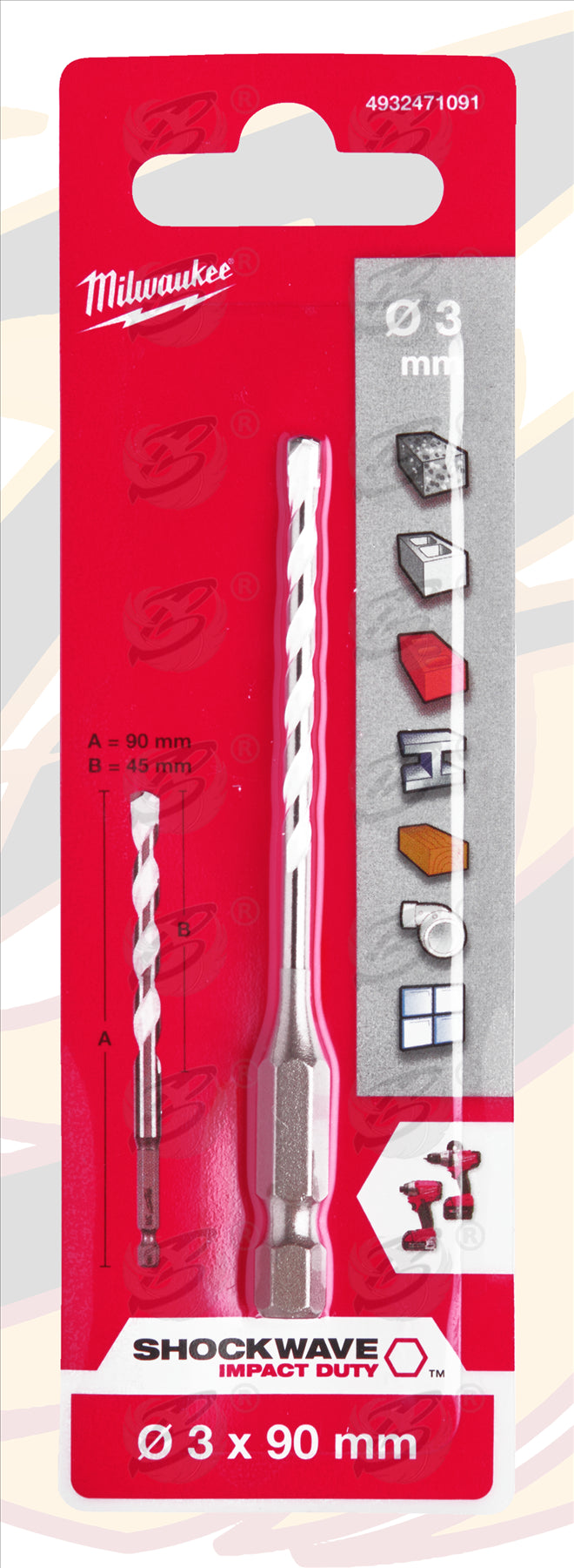 MILWAUKEE 3mm x 90mm MULTI MATERIAL DRILL BIT