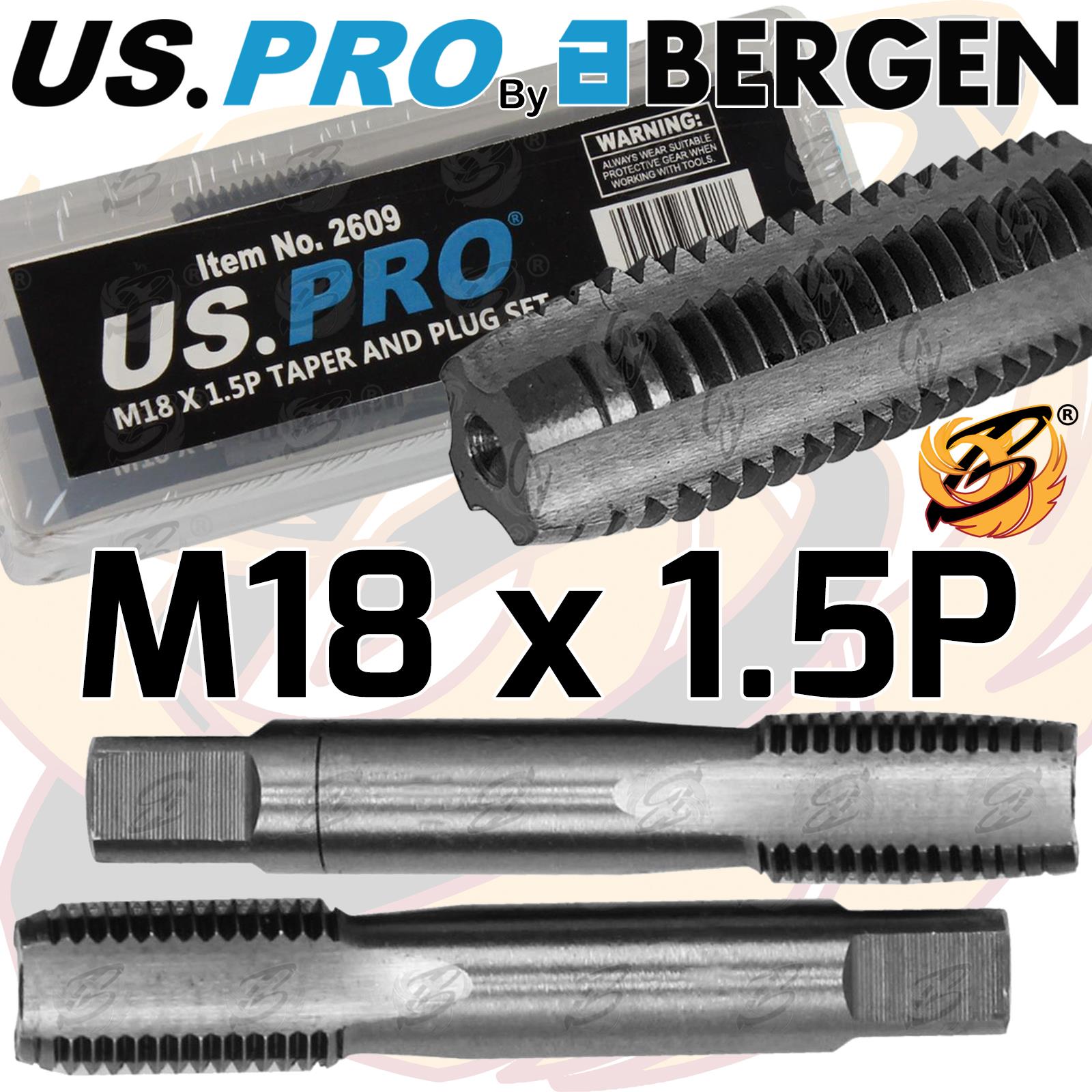 US Pro M18 x 1.5P Taper & Plug Set 2609