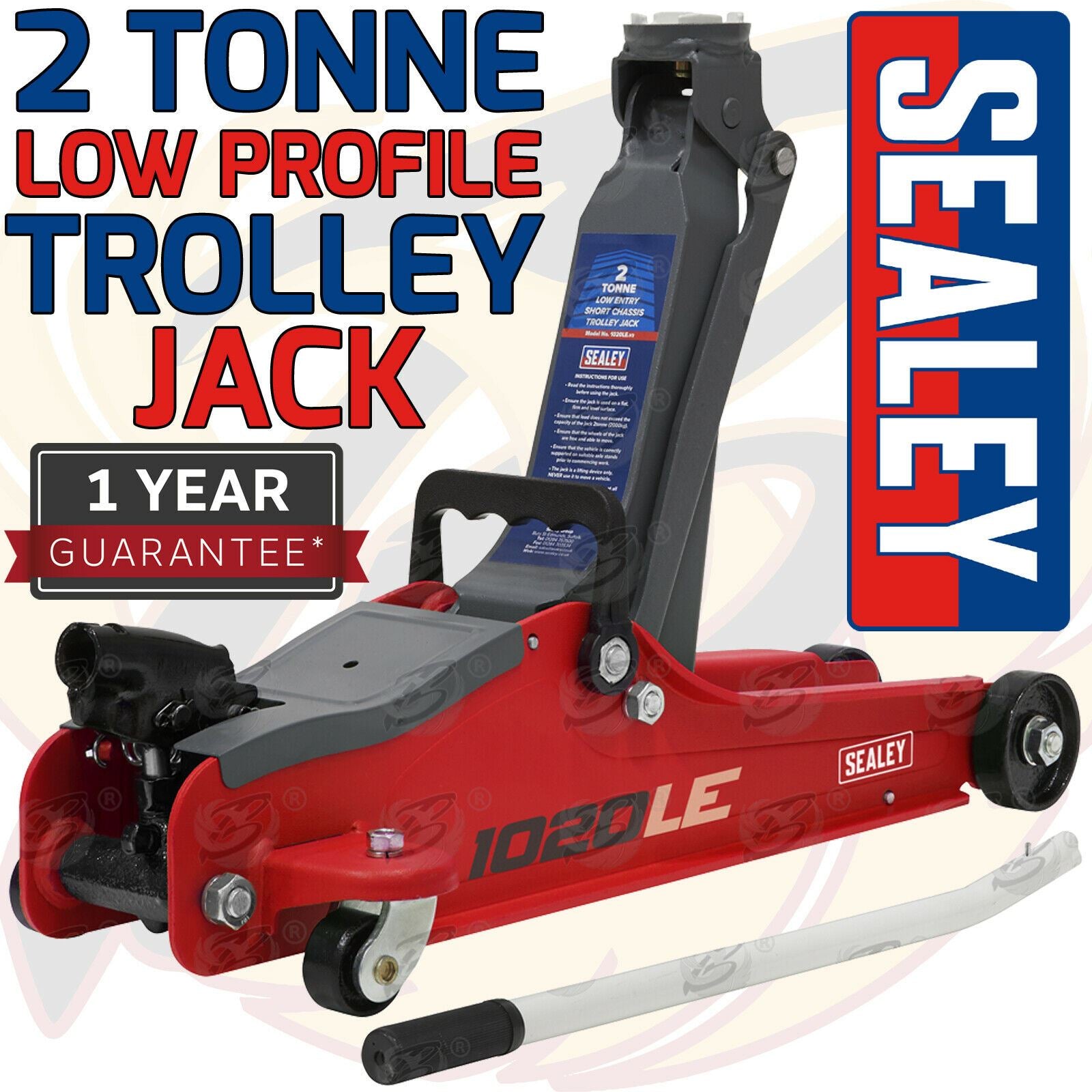 SEALEY 2 TONNE LOW PROFILE TROLLEY JACK ( RED )