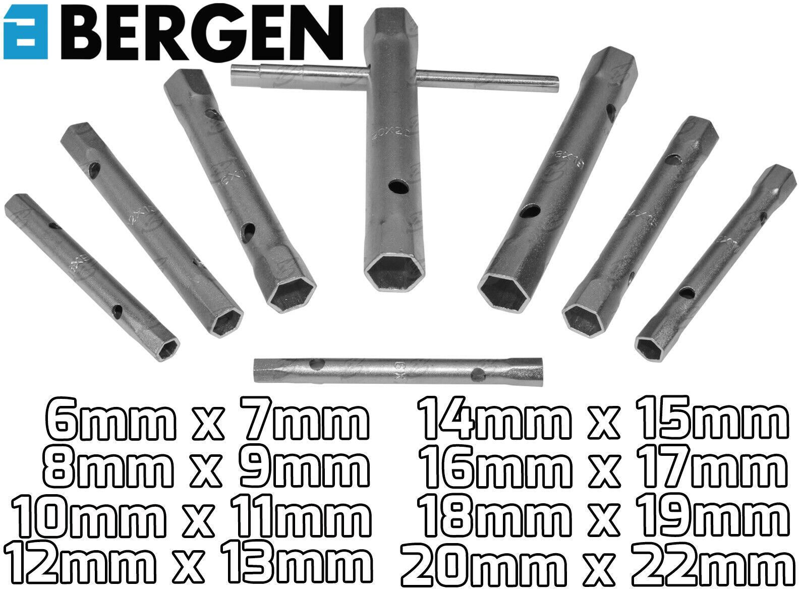US PRO 8PCS TUBULAR BOX SPANNERS 6MM - 22MM