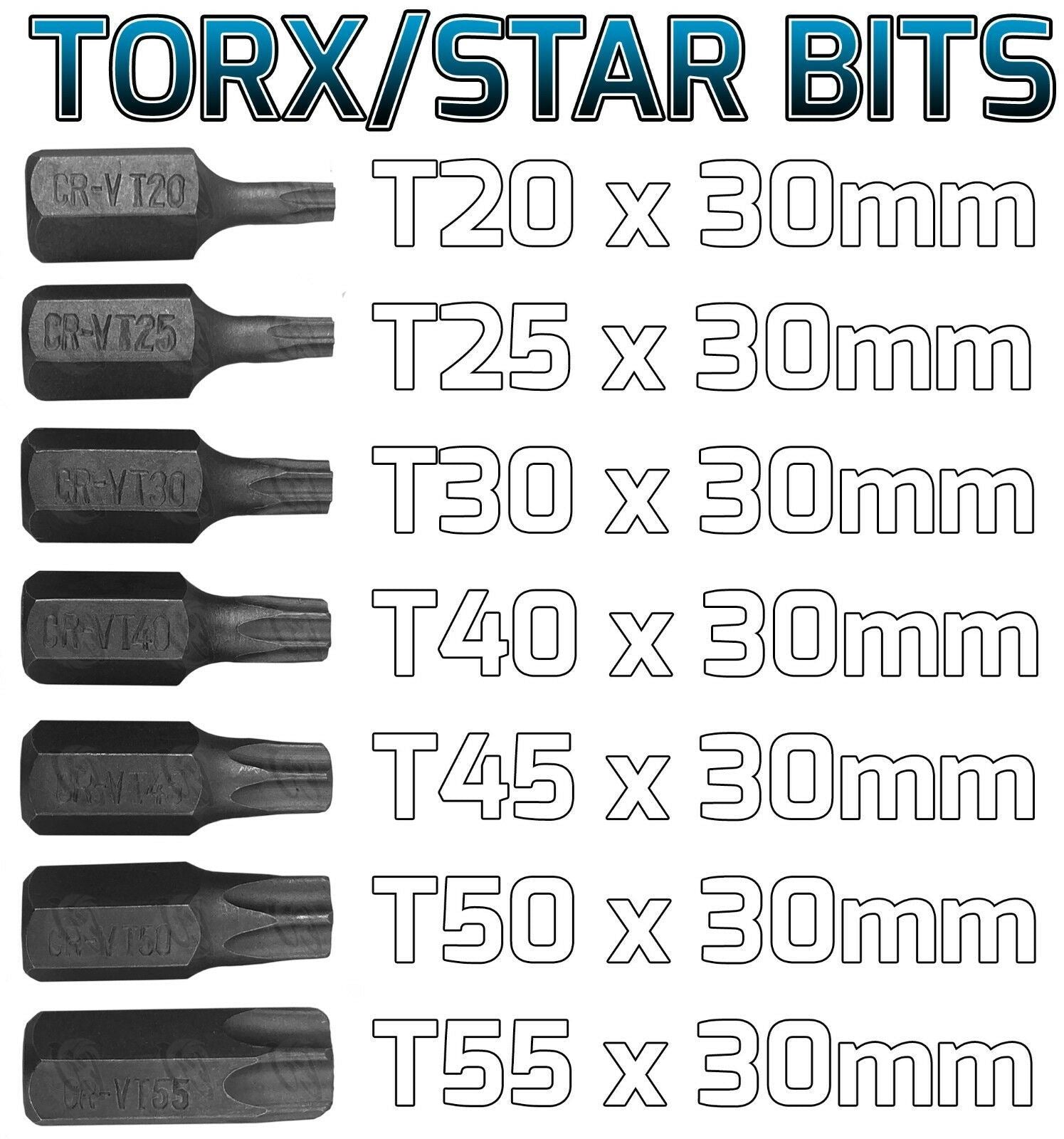 US PRO 40PCS HEX - TORX - SPLINE BIT SOCKETS