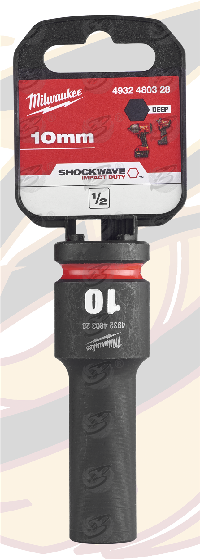 Milwaukee 10mm 1/2" Drive 6 Point Deep Impact Socket ( Single ) ( 4932480328 )