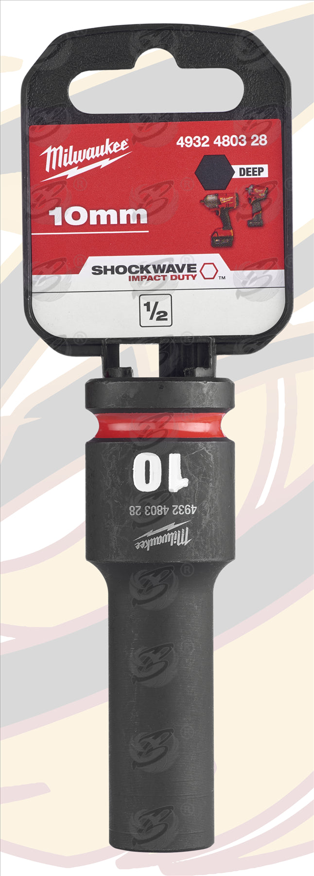 MILWAUKEE 10MM 1/2" DRIVE 6 POINT DEEP IMPACT SOCKET ( SINGLE )