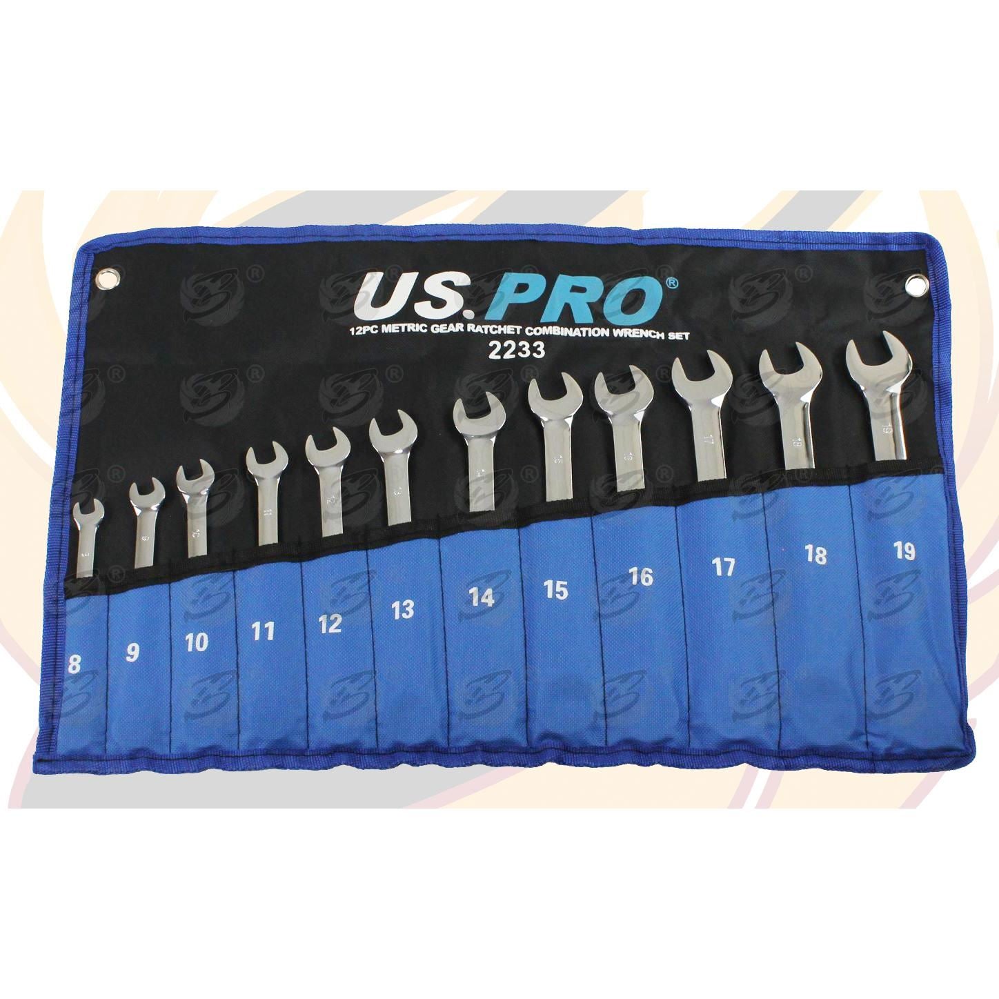 US PRO 24PCS SPANNER & STUBBY RATCHET SPANNER SET 8MM - 19MM