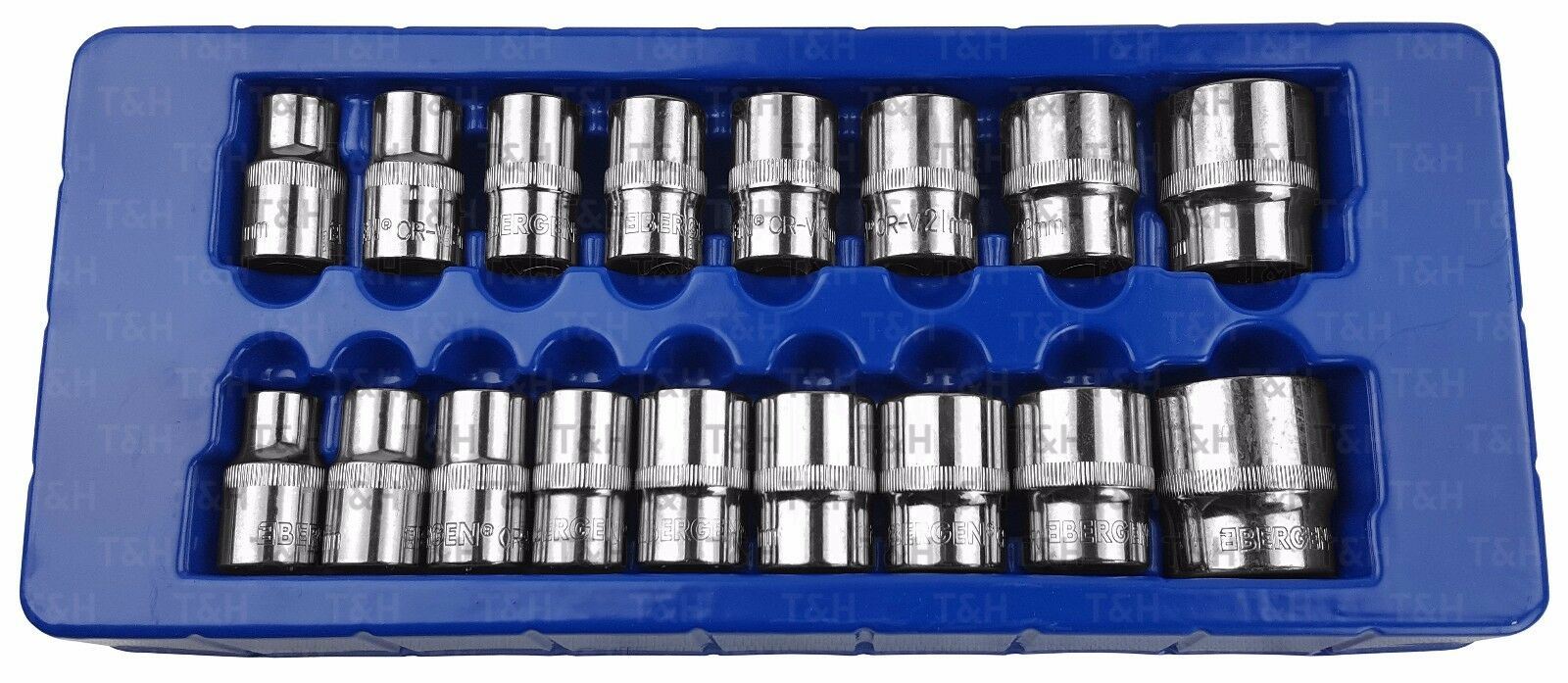 US PRO 17PCS 1/2" DRIVE 6 POINT SHALLOW SOCKETS 10MM - 30MM