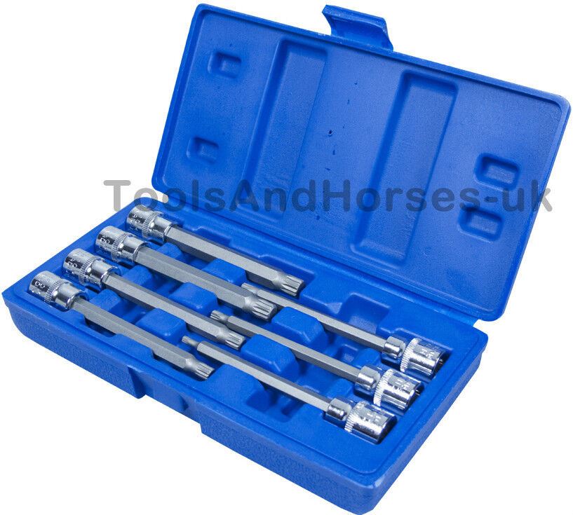 US Pro 7 Piece 3/8" Drive Extra Long Spline Bit Sockets M4 - M10 1496