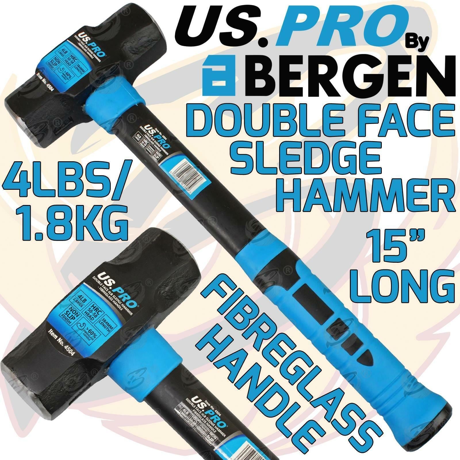 US Pro 1.8Kg 15" Long Fibreglass Sledge Hammer ( 4601 )