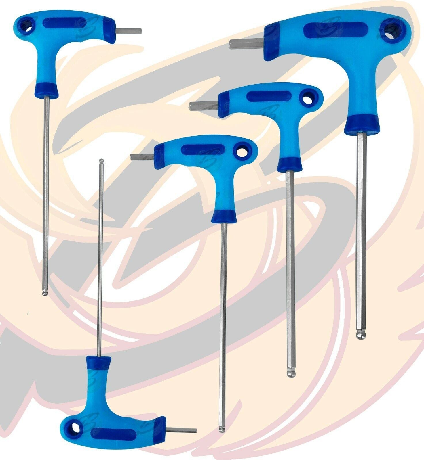 BlueSpot 10 Piece T Handle Ball Ended Hex Key Set H2 - H10 ( 12186 (HEX) )