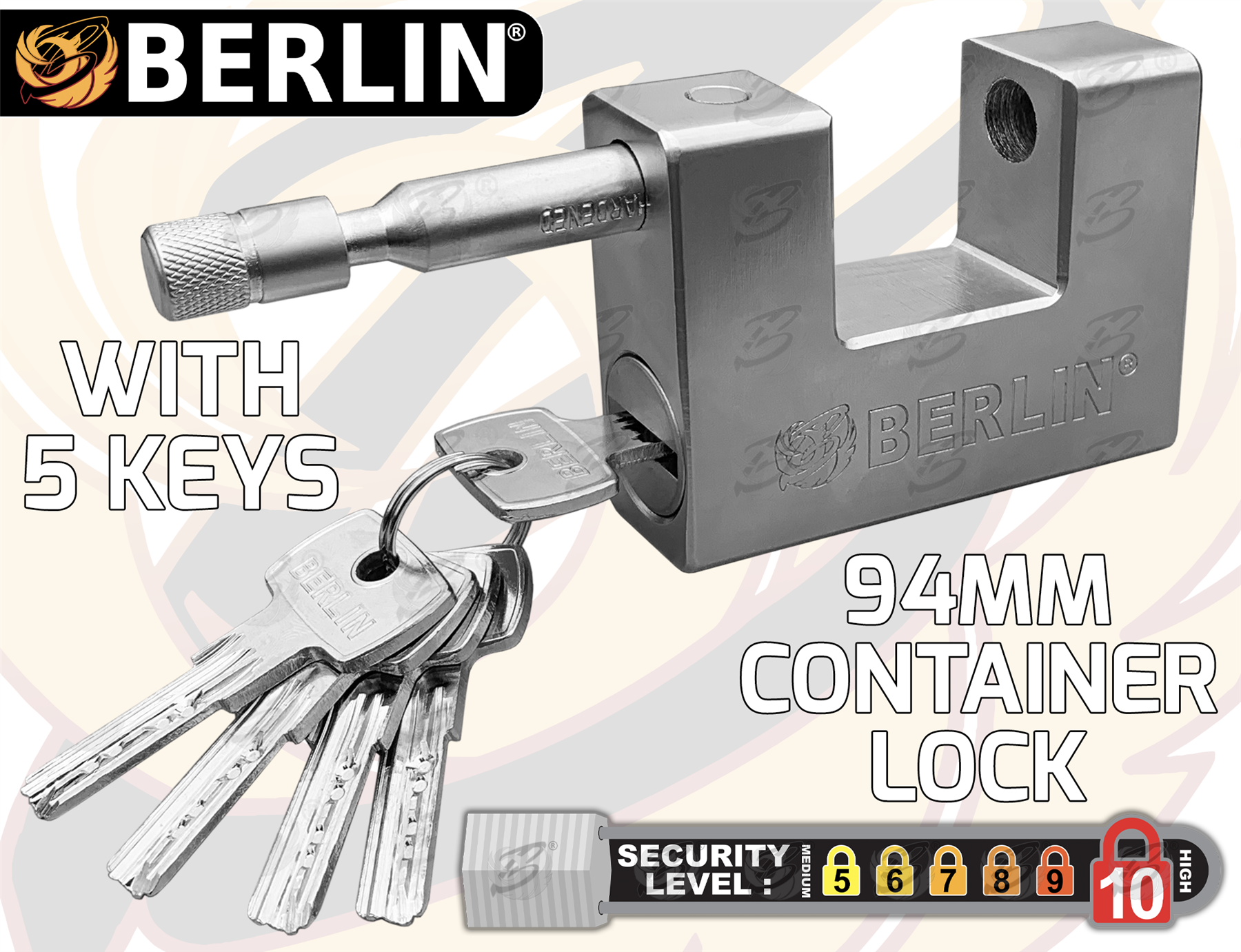 Berlin Tools 94mm Shutter "C" Type / Container Padlock ( x 2 ) BER009 ( x 2 )
