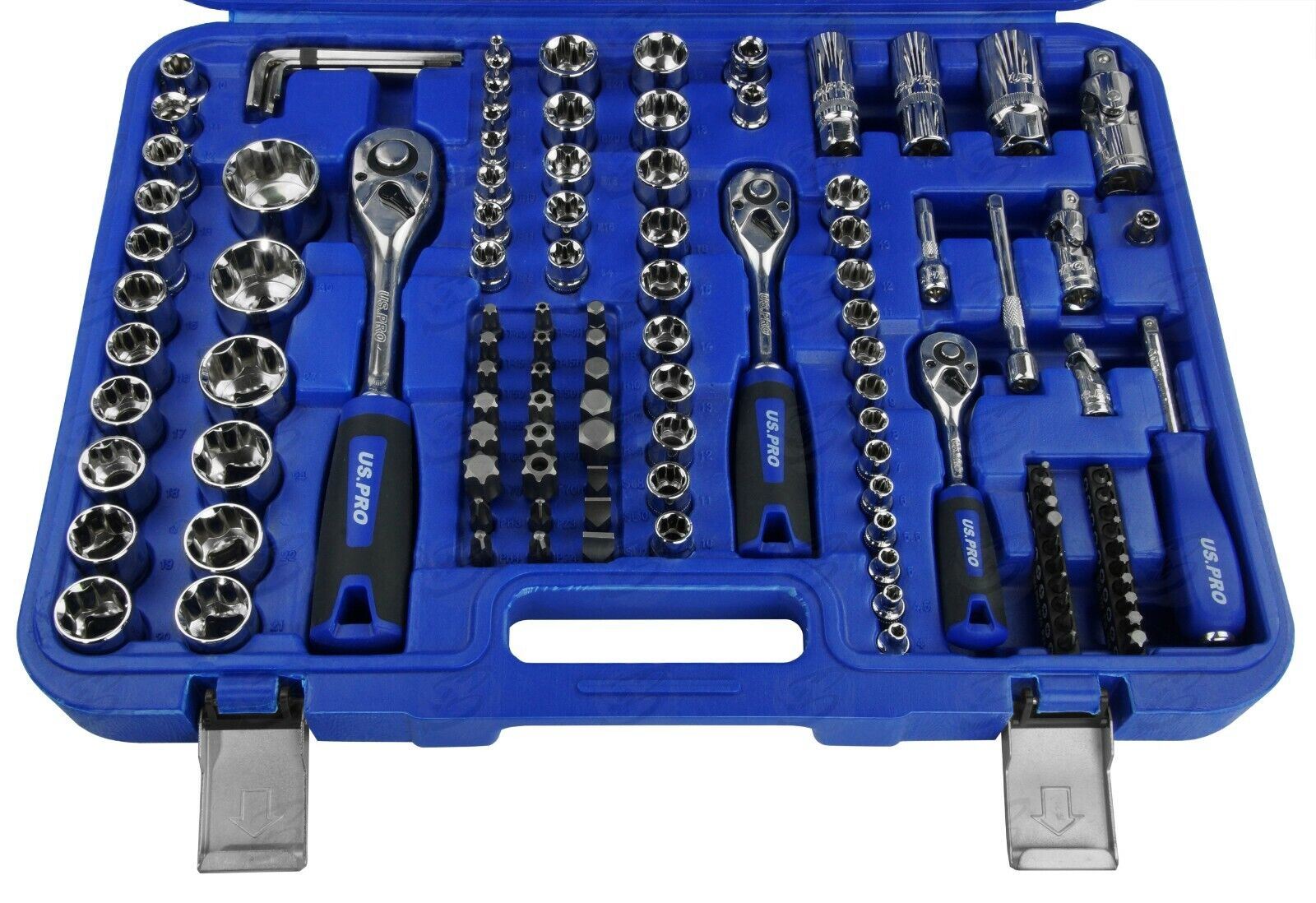 US Pro 171 Piece 1/4" & 3/8" & 1/2" Drive Socket & Bit Set 4mm - 32mm 2082