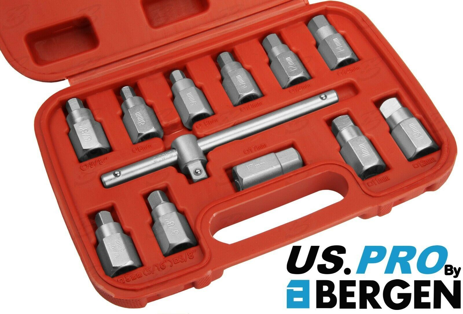 US PRO 12PCS 3/8" DRIVE DRAIN PLUG KEY SET