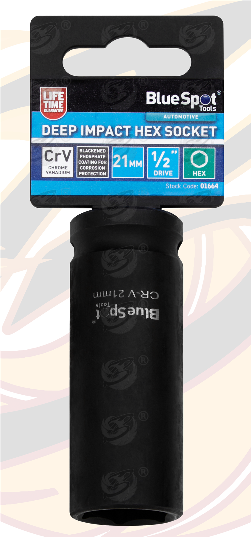 BLUESPOT 3PCS 1/2" DRIVE 6 POINT DEEP IMPACT SOCKETS 17MM - 19MM - 21MM