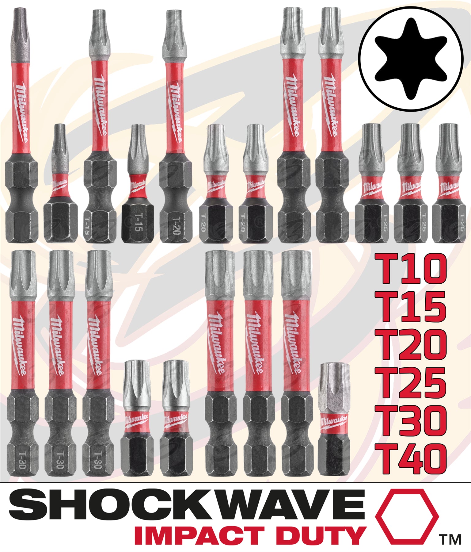 MILWAUKEE 38PCS IMPACT DRILL / DRIVER BIT SET ( SHOCKWAVE IMPACT DUTY )