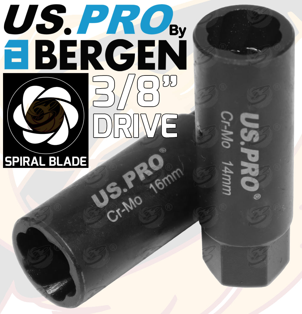 US PRO 5PCS 3/8" DRIVE IMPACT TWIST SOCKETS 10MM - 16MM