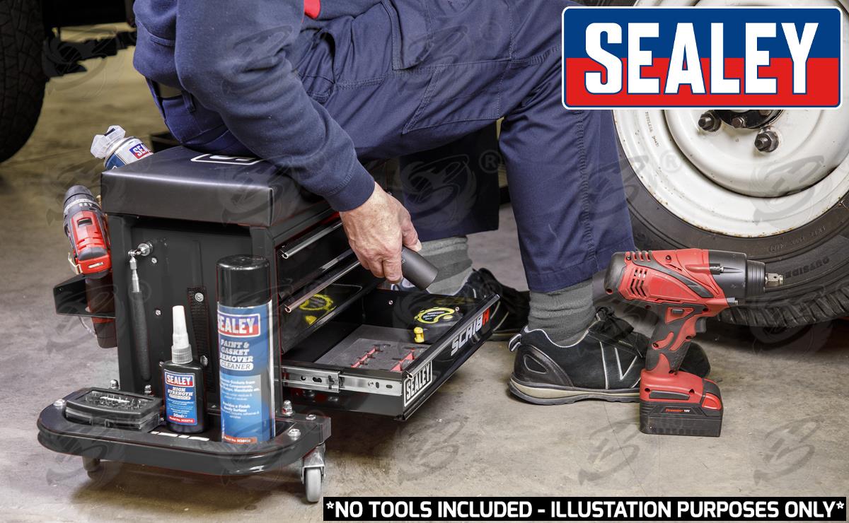 Sealey Mechanic Stool / Utiltiy Box ( Black ) ( SCR18B )