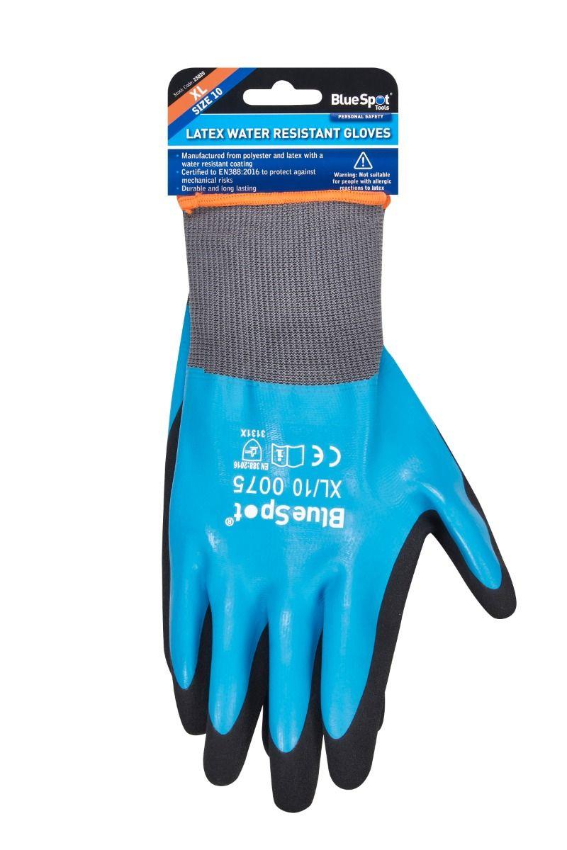 BlueSpot Latex Water Resistant Work Gloves ( x 1 Pairs ) ( Xl ) 23020