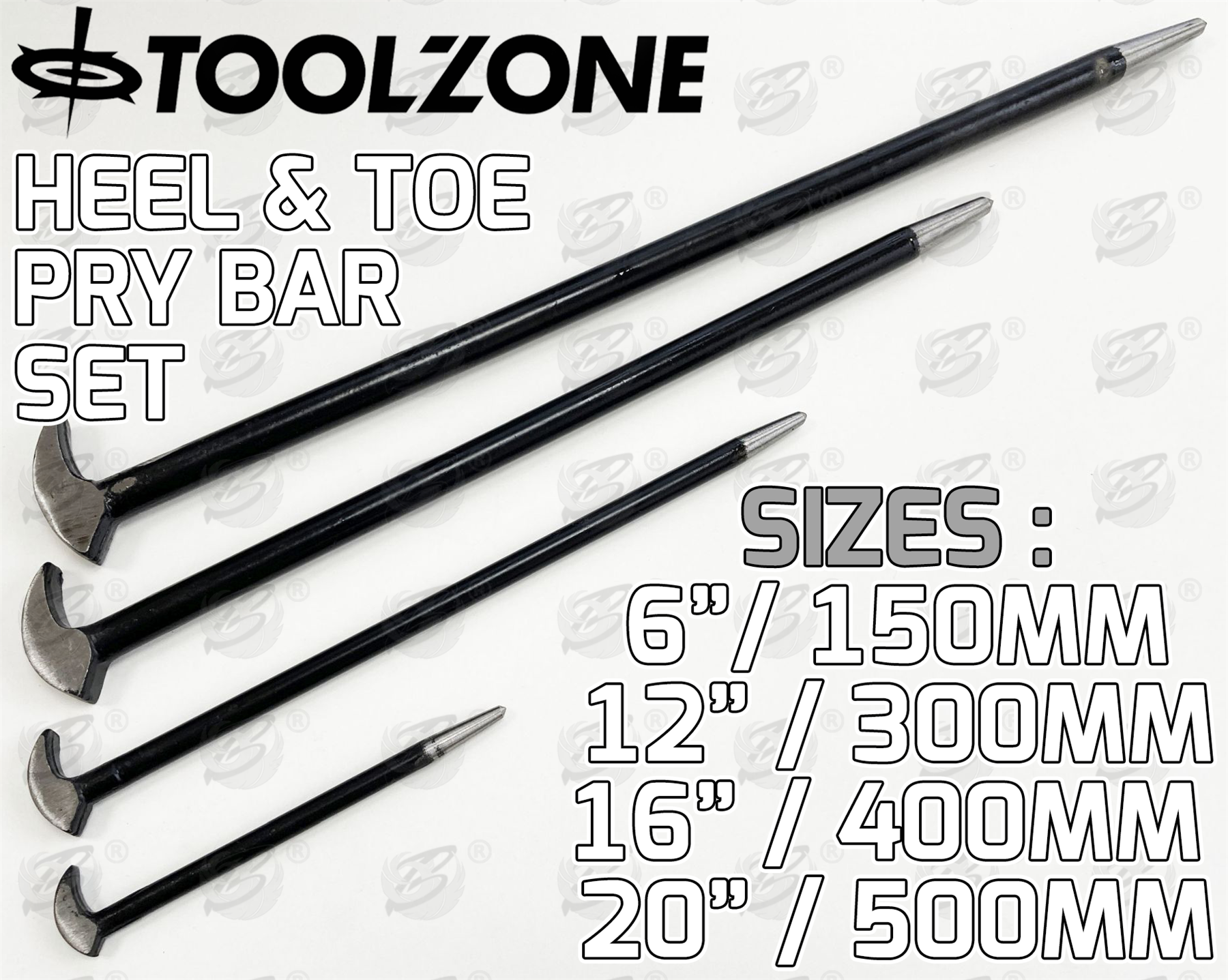 Toolzone 4 Piece Heel & Toe Pry Bars ( Podger Bars ) ( PN087 )