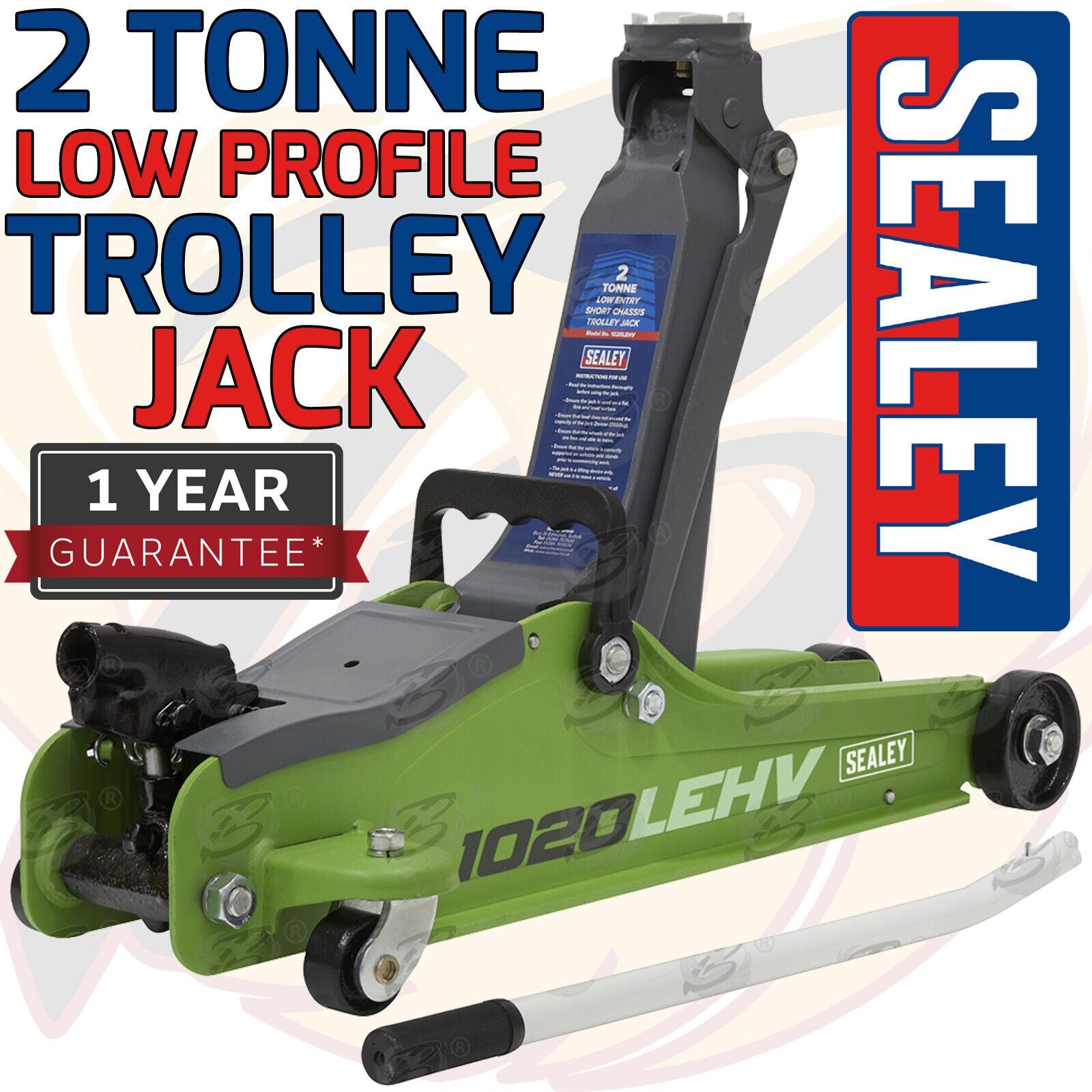 SEALEY 2 TONNE LOW PROFILE TROLLEY JACK ( GREEN )