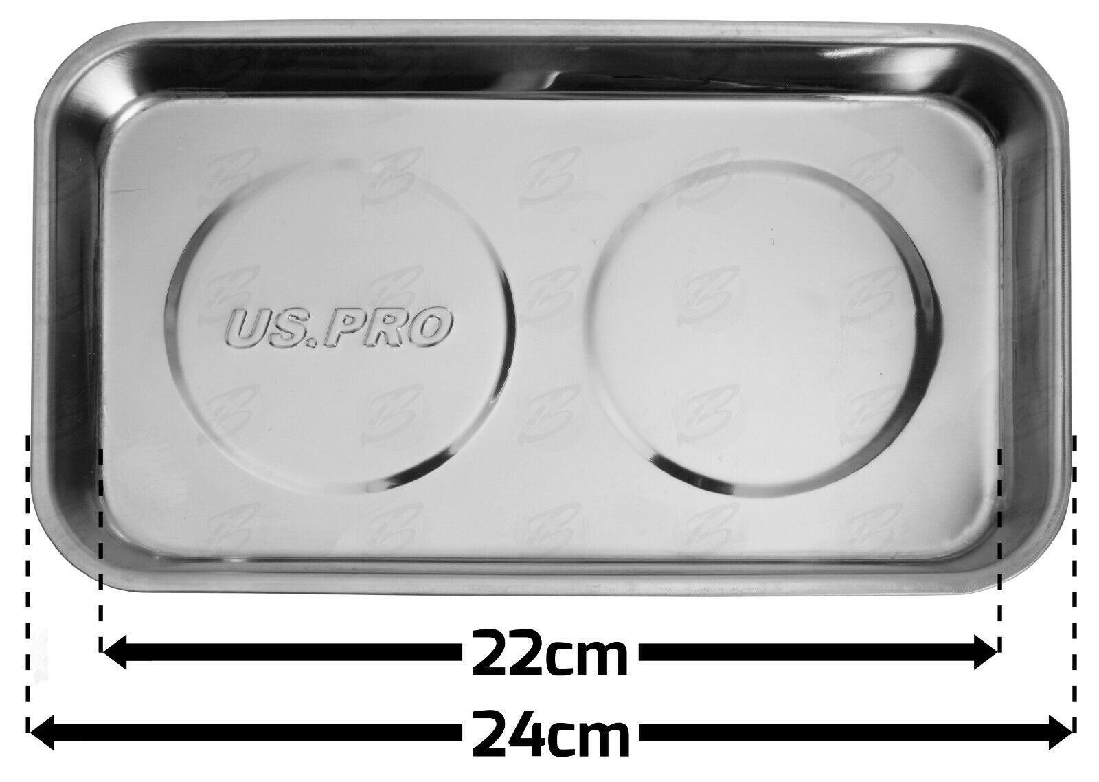 US PRO 9" STAINLESS STEEL DOUBLE MAGNETIC PARTS TRAY