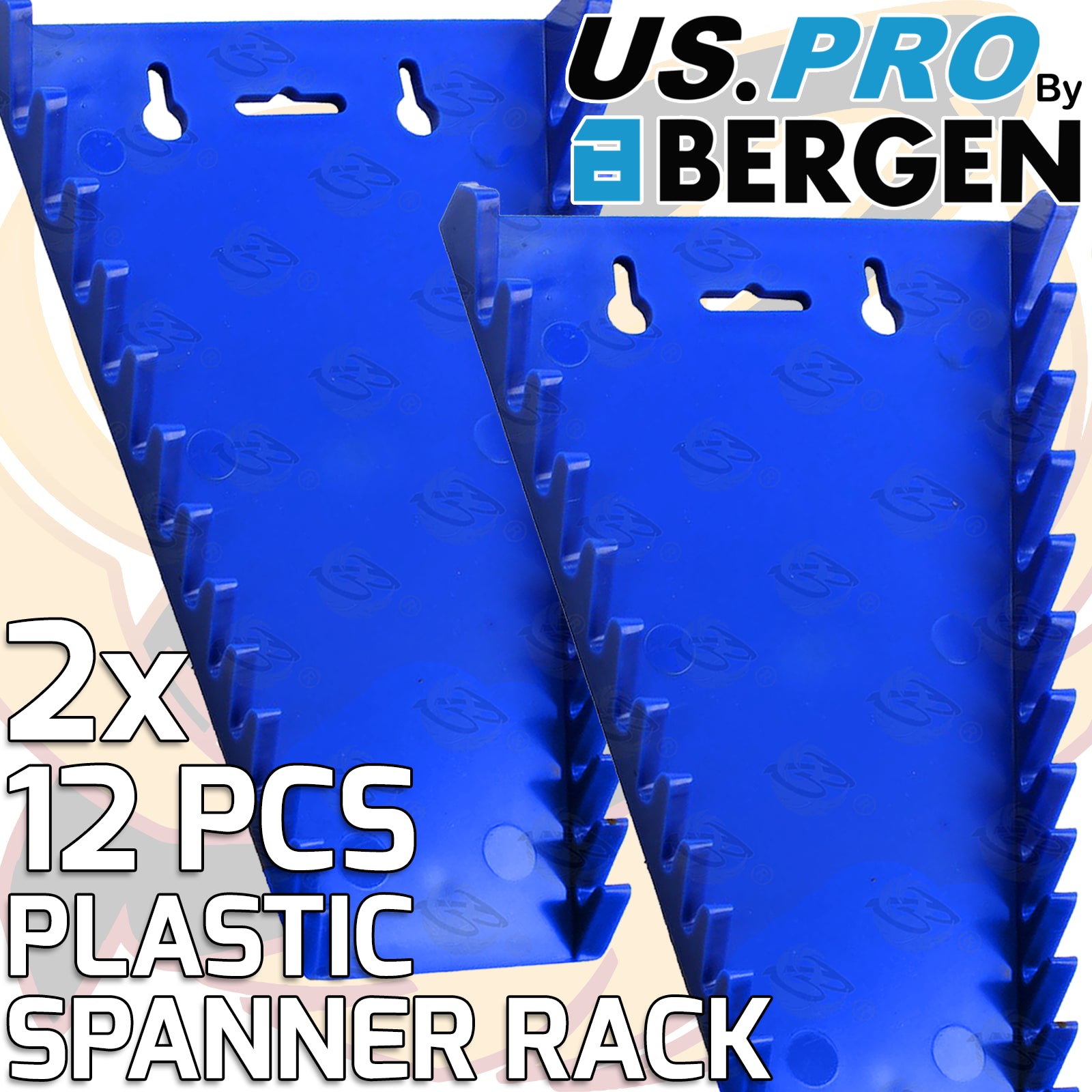 US PRO PLASTIC SPANNER RACK ( HOLDS 12 SPANNERS ) ( x 2 )