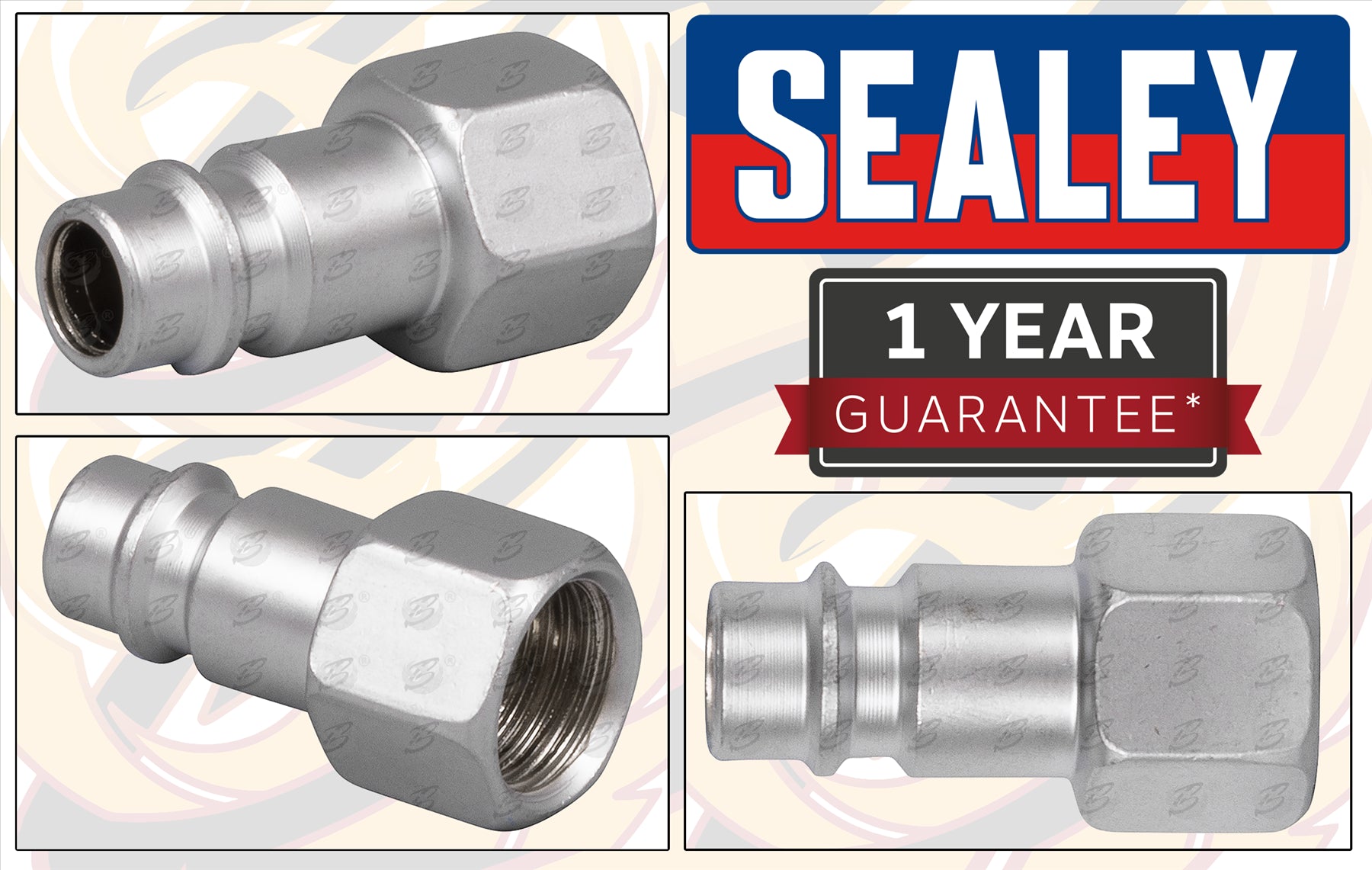 SEALEY HIGH FLOW SCREWED ADAPTOR FEMALE 1/4"BSPT - PACK OF 5