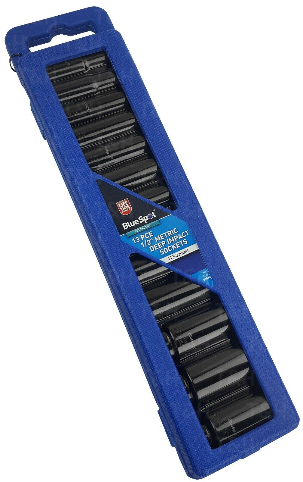 BLUESPOT 13PCS 1/2" DRIVE 6 POINT DEEP IMPACT SOCKETS 13MM - 32MM