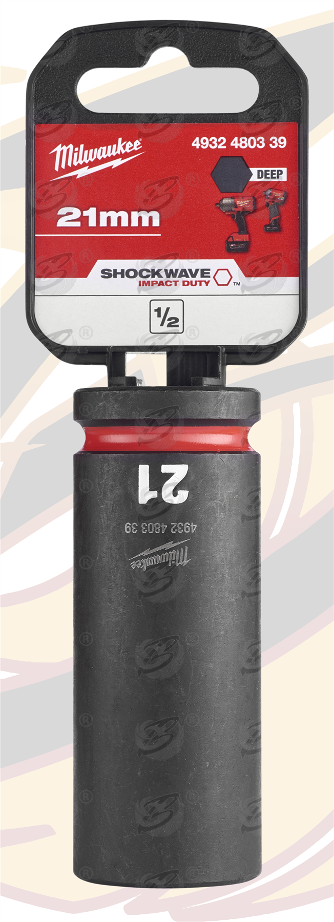 Milwaukee 21mm 1/2" Drive 6 Point Deep Impact Socket ( Single ) ( 4932480339 )