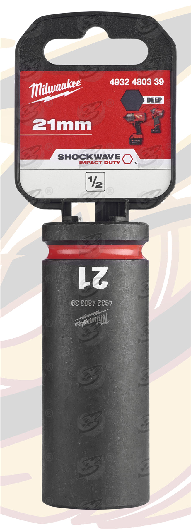 MILWAUKEE 21MM 1/2" DRIVE 6 POINT DEEP IMPACT SOCKET ( SINGLE )