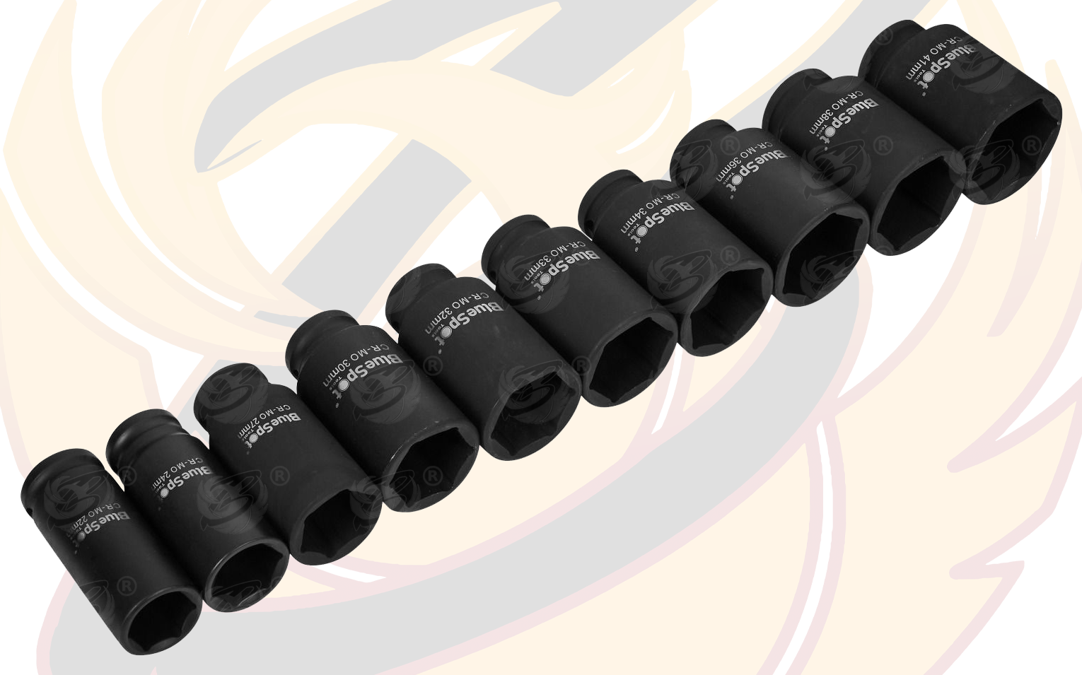 BlueSpot 10 Piece 1/2" Drive 6 Point Deep Impact Sockets 22mm - 41mm ( 01578 )